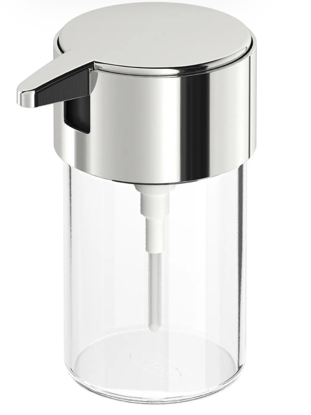 IKEA ‘Kalkgrund’ Chrome Pump Soap Dispenser with Clear Bottle